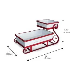 Discount 🤩 16" Red & White Sleigh Tray by Ashland® by Celebrate It ❤️ -Celebrate It Sales Shop 10677005 3