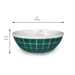 Top 10 😉 10" Green Plaid Ceramic Bowl by Celebrate It® Christmas 😀 -Celebrate It Sales Shop 10677015 3