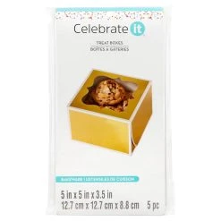Cheapest 🧨 5" Gold Window Treat Boxes by Celebrate It®, 5ct. 🥰