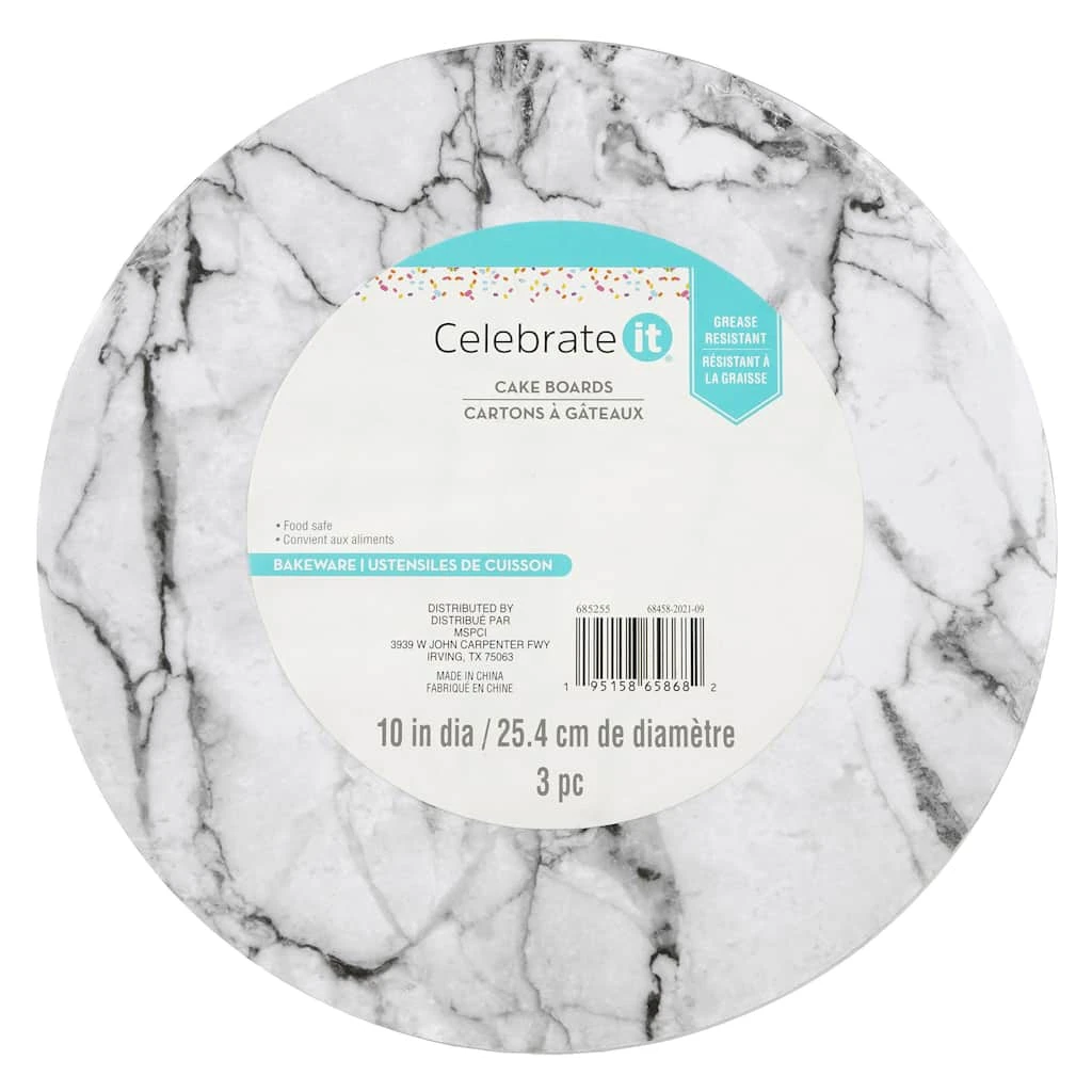 Buy π 12 Packs: 3 ct. (36 total) 10" Black & White Marble Cake Boards by Celebrate It® π 3 Buy π 12 Packs: 3 ct. (36 total) 10" Black & White Marble Cake Boards by Celebrate It® π - Image 3