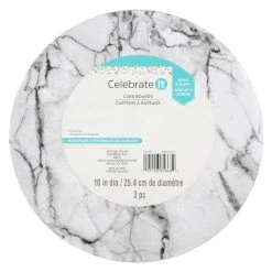 Best deal 🛒 10" Black & White Marble Cake Boards by Celebrate It®, 3ct. 👍 -Celebrate It Sales Shop 10685255 1