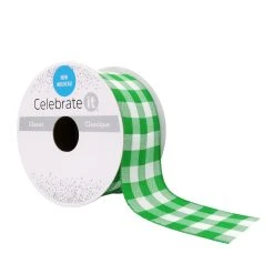 Discount 🥰 1.5" x 3yd. Wired Checkered Ribbon by Celebrate It™ ✔️