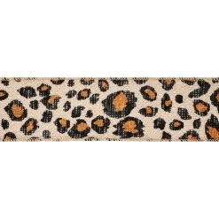 Coupon 🔥 12 Pack: 2.5'' x 3yd. Faux Burlap Wired Cheetah Ribbon by Celebrate It® ✔️ -Celebrate It Sales Shop 10689908 3 1