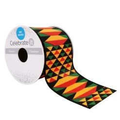 Top 10 ❤️ 2.5" x 3yd. Faux Linen Wired Geometric Ribbon by Celebrate It™ ✔️