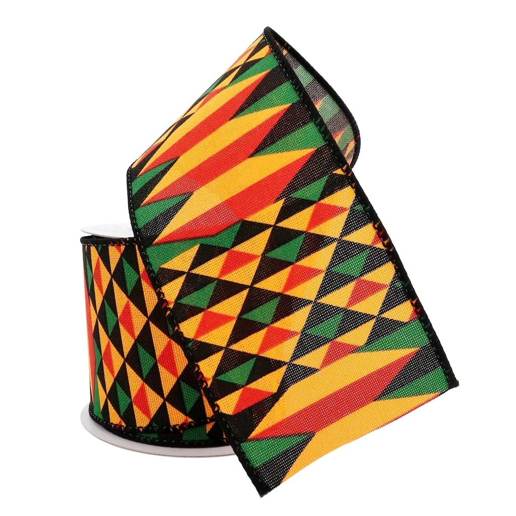 Flash Sale 🔔 12 Pack: 2.5" x 3yd. Faux Linen Wired Geometric Ribbon by Celebrate It™ ❤️ 2 Flash Sale 🔔 12 Pack: 2.5" x 3yd. Faux Linen Wired Geometric Ribbon by Celebrate It™ ❤️ - Image 2