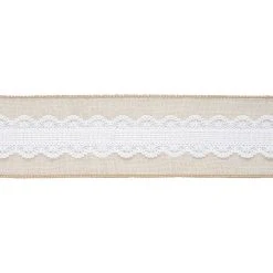 Cheap 👍 2.5" x 2yd. Faux Linen & Lace Wired Ribbon by Celebrate It™ ❤️ 5 Cheap 👍 2.5" x 2yd. Faux Linen & Lace Wired Ribbon by Celebrate It™ ❤️ -Celebrate It Sales Shop 10689917 3