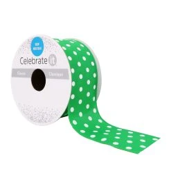 Best Sale ✔️ 12 Pack: 1.5" x 3yd. Taffeta Wired Polka Dot Ribbon by Celebrate It™ 🔔