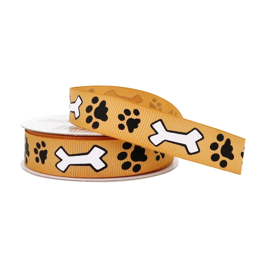 Best deal ⭐ 12 Pack: 5/8" x 7yd. Grosgrain Paw Print & 🥰 Dog Bone Ribbon by Celebrate It™ ⭐ 2 Best deal ⭐ 12 Pack: 5/8" x 7yd. Grosgrain Paw Print & 🥰 Dog Bone Ribbon by Celebrate It™ ⭐ - Image 2