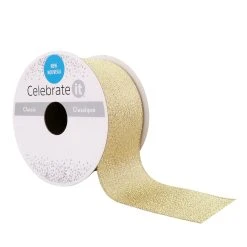 Outlet ✔️ 1.5" x 3yd. Sheer Metallic Wired Ribbon by Celebrate It® 😉