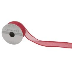 Promo 🔔 1.5'' x 3yd. Sheer Wired Ribbon by Celebrate It® 🛒