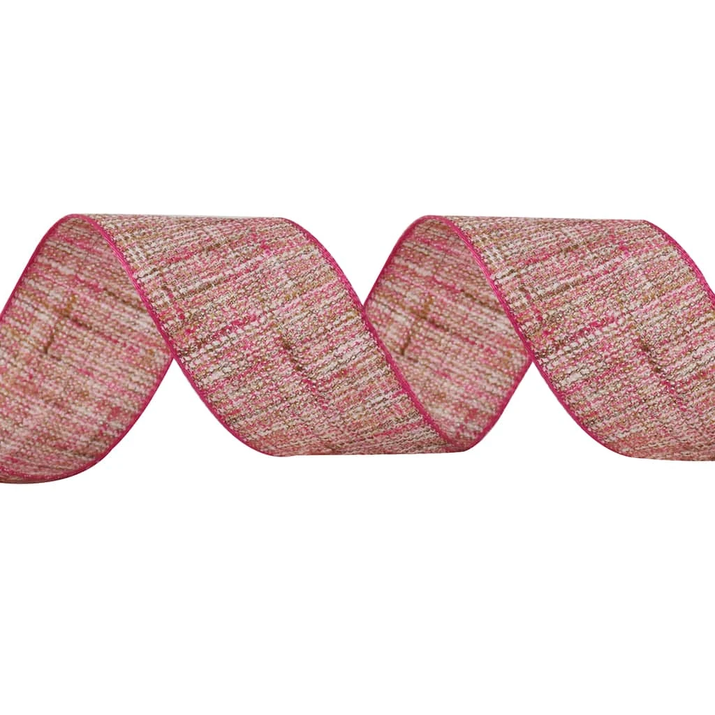 Promo ⌛ 1.5" x 3yd. Faux Cotton Wired Ribbon by Celebrate It® ⌛ 2 Promo ⌛ 1.5" x 3yd. Faux Cotton Wired Ribbon by Celebrate It® ⌛ - Image 2