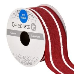 Cheap 🧨 1.5" x 3yd. Wired Striped Ribbon by Celebrate It® ⌛