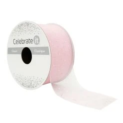 New ⌛ 1.5" x 3yd. Sheer Glitter Ribbon by Celebrate It® 🎉