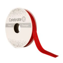 Best Pirce 👏 3/8" x 7yd. Satin Glitter Ribbon by Celebrate It® ⌛