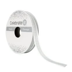 Flash Sale 🎉 3/8" x 7yd. Satin Glitter Ribbon by Celebrate It® 🔥