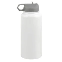 Budget ⌛ 32oz. White Stainless Steel Water Bottle by Celebrate It™ 🌟