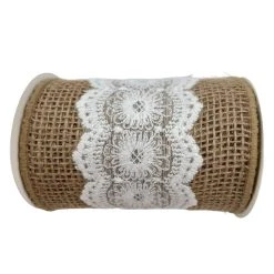 Outlet ✔️ 12 Pack: 3.5'' x 2yd. Lace Burlap Ribbon by Celebrate It® 😉 -Celebrate It Sales Shop 10690982 4 1