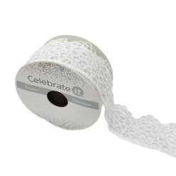 Discount 🎁 1.5" x 3yd. Lace Flower Ribbon by Celebrate It® ✨