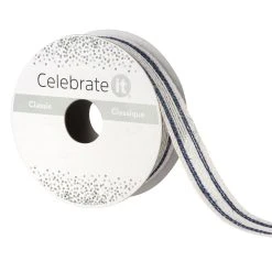 Outlet 🥰 7/8" x 5yd. Jute Striped Ribbon by Celebrate It™ ✔️