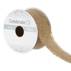 Flash Sale ✨ 1.5'' x 3 yd. Fringe Burlap Ribbon by Celebrate It® ✨