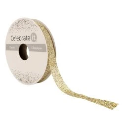 Budget ⭐ 3/8" x 5yd. Metallic Glitter Ribbon by Celebrate It™ ❤️