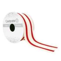 Buy 😉 1.5" x 3yd. Wired Ticking Stripe Ribbon by Celebrate It™ ⭐