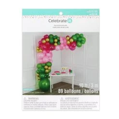 New ❤️ 10ft. Pink, Green & Gold Balloon Garland Kit by Celebrate It™ ✨ Summer ✔️