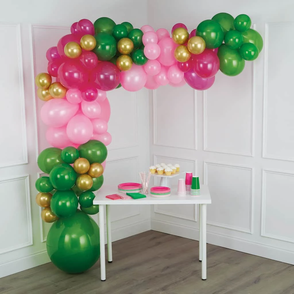 New ❤️ 10ft. Pink, Green & Gold Balloon Garland Kit by Celebrate It™ ✨ Summer ✔️ 2 New ❤️ 10ft. Pink, Green & Gold Balloon Garland Kit by Celebrate It™ ✨ Summer ✔️ - Image 2