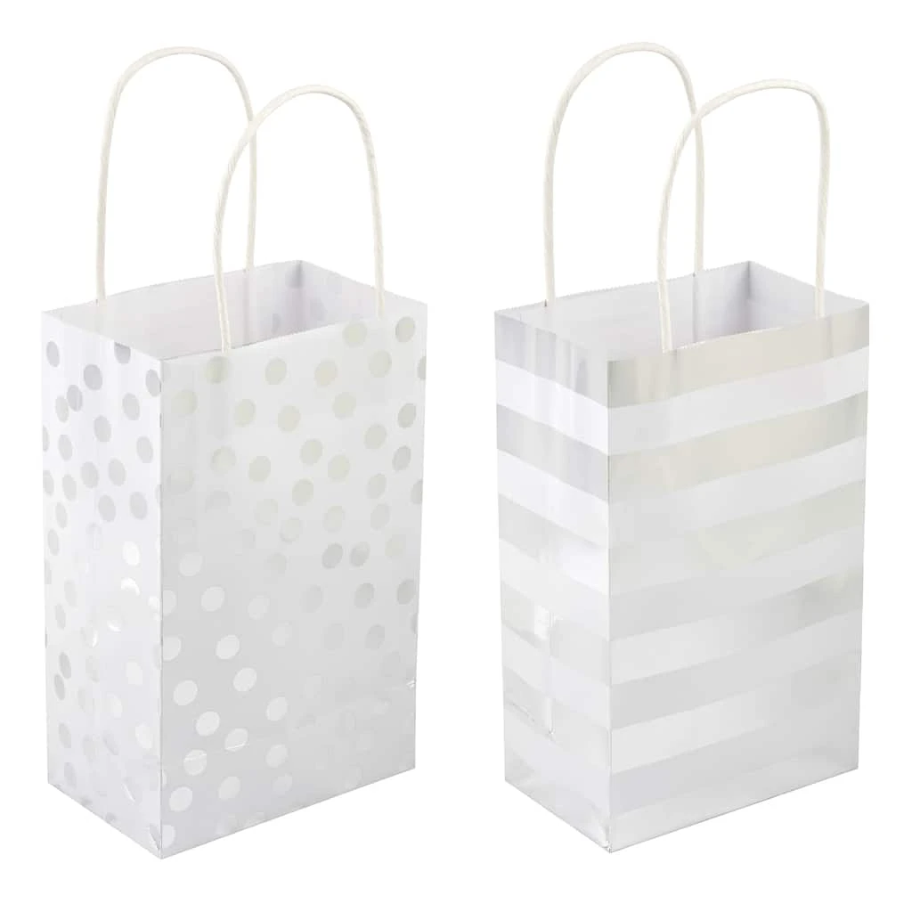 Top 10 ❤️ Silver Polka Dot & Stripe Gift Bag Value Pack by Celebrate It™ 💯 2 Top 10 ❤️ Silver Polka Dot & Stripe Gift Bag Value Pack by Celebrate It™ 💯 - Image 2