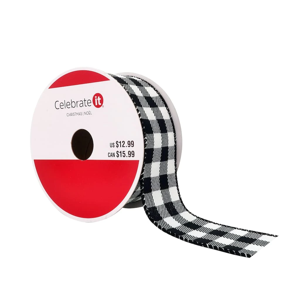 Best Sale π 1.5" x 30ft. Wired Check Ribbon by Celebrate It® Christmas π 1 Best Sale π 1.5" x 30ft. Wired Check Ribbon by Celebrate It® Christmas π