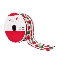 Top 10 😀 1.5" x 30ft. Faux Linen Wired Gift Box Ribbon by Celebrate It® Christmas 💯