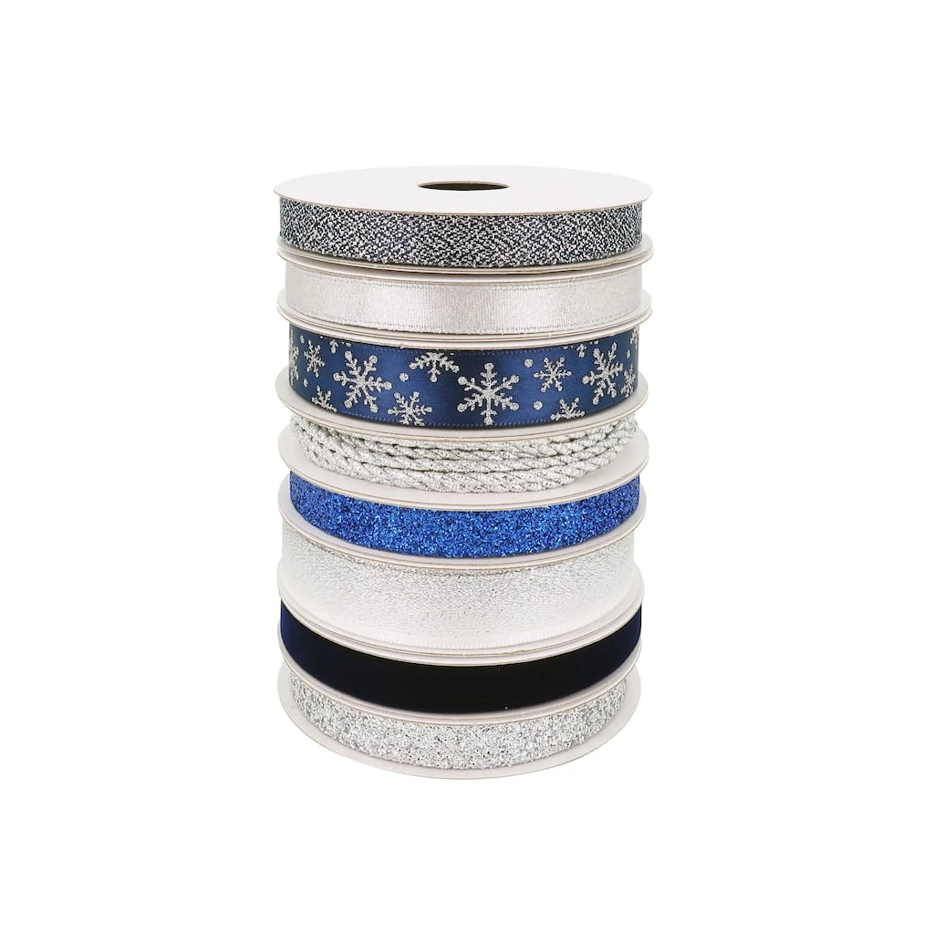 Best deal 👍 2.6yd. Metallic Mixed Snowflake ✨ Christmas Ribbon Variety Pack by Celebrate It™ ✨ 1 Best deal 👍 2.6yd. Metallic Mixed Snowflake ✨ Christmas Ribbon Variety Pack by Celebrate It™ ✨