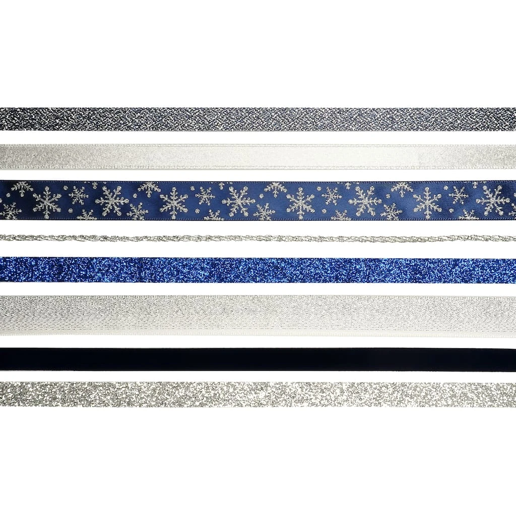 Best deal 👍 2.6yd. Metallic Mixed Snowflake ✨ Christmas Ribbon Variety Pack by Celebrate It™ ✨ 3 Best deal 👍 2.6yd. Metallic Mixed Snowflake ✨ Christmas Ribbon Variety Pack by Celebrate It™ ✨ - Image 3