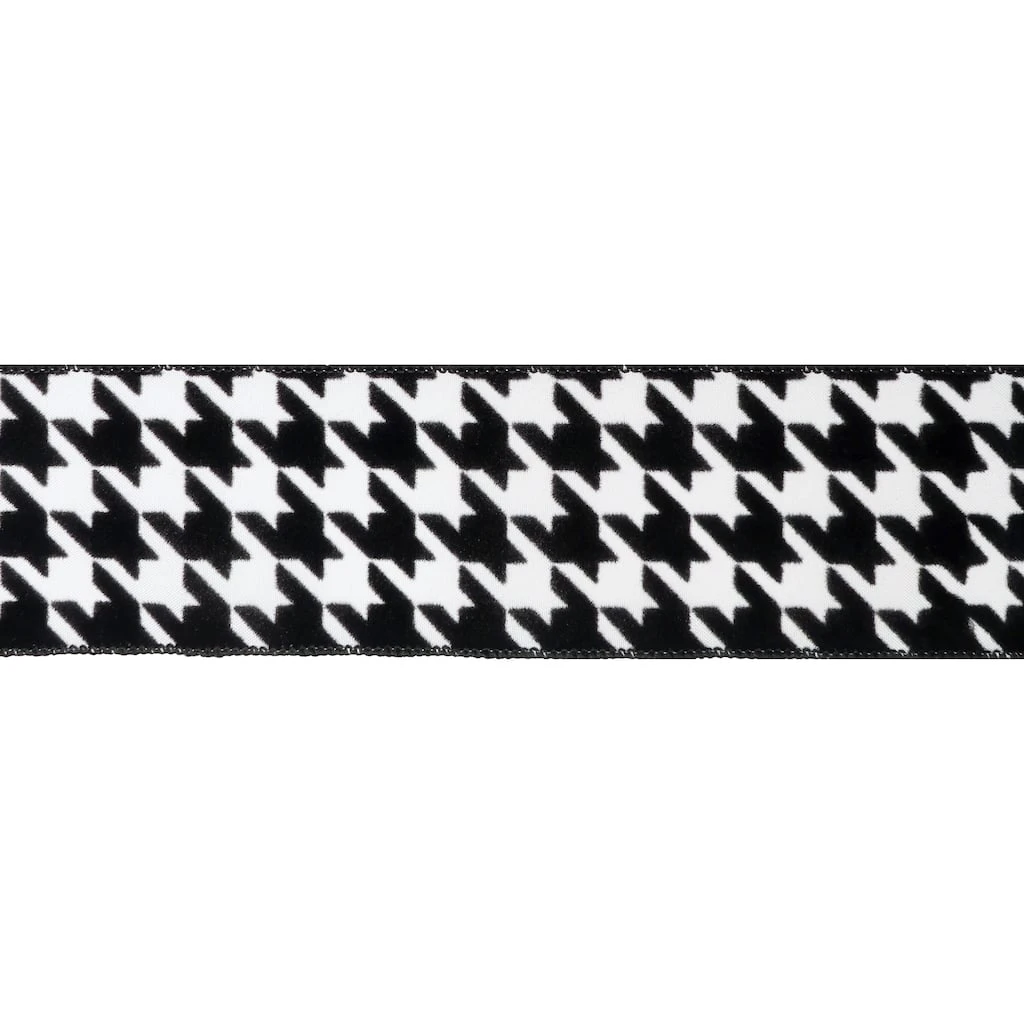 Outlet π 2.5" x 20ft. Taffeta Wired Houndstooth Ribbon by Celebrate It® Christmas π 3 Outlet π 2.5" x 20ft. Taffeta Wired Houndstooth Ribbon by Celebrate It® Christmas π - Image 3