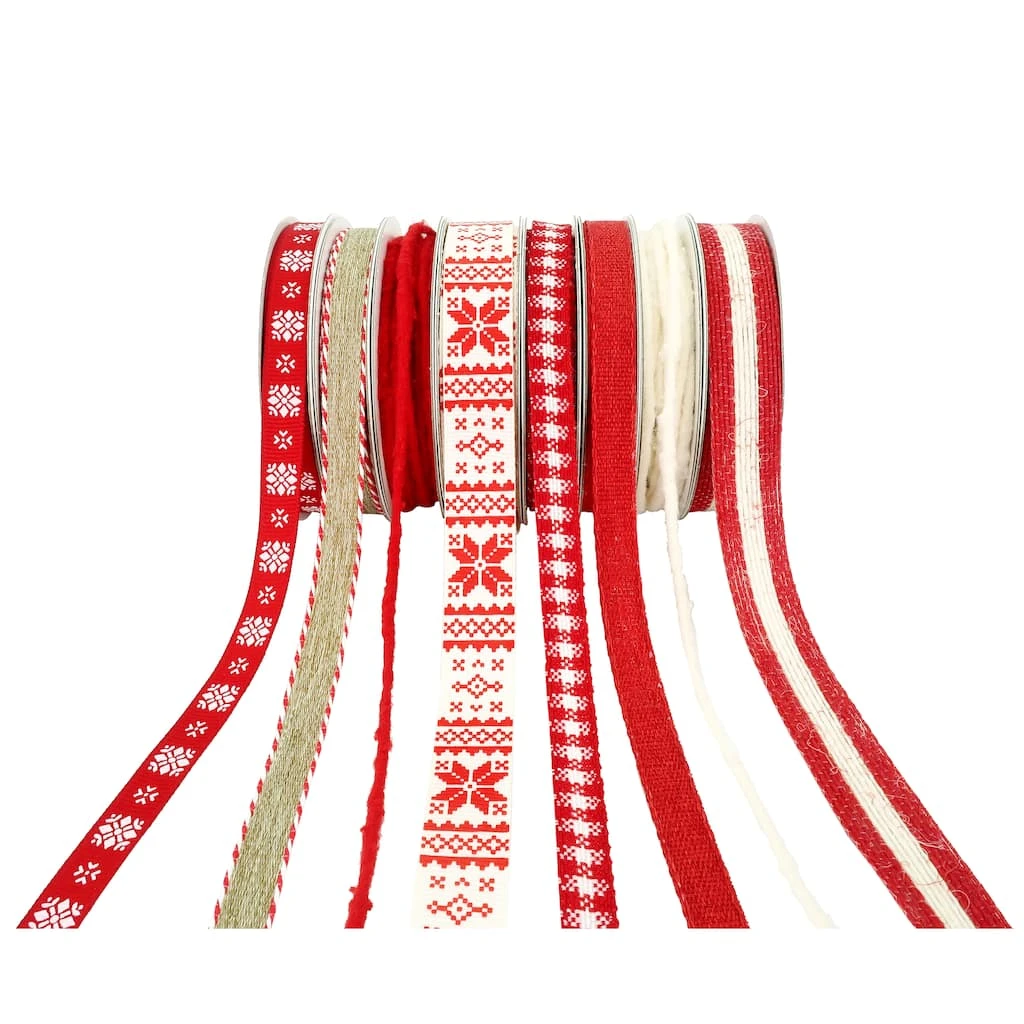 Best Pirce 👏 2.6yd. Fair Isle Print Christmas Ribbon Variety Pack by Celebrate It™ ❤️ 2 Best Pirce 👏 2.6yd. Fair Isle Print Christmas Ribbon Variety Pack by Celebrate It™ ❤️ - Image 2