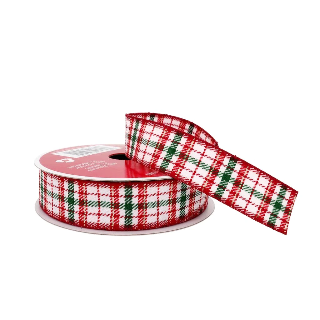 New π 7/8" x 24ft. Plaid Ribbon by Celebrate It® Christmas π 2 New π 7/8" x 24ft. Plaid Ribbon by Celebrate It® Christmas π - Image 2