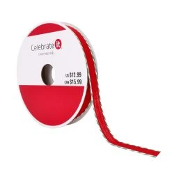 New ⌛ 3/8" x 30ft. Satin Twist Edge Ribbon by Celebrate It® 🎉 Christmas 🧨