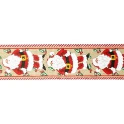 Best reviews of ❤️ 2.5" x 20ft. Faux Linen Wired Santa Ribbon by Celebrate It® ⌛ Christmas 😉 -Celebrate It Sales Shop 10696016 3