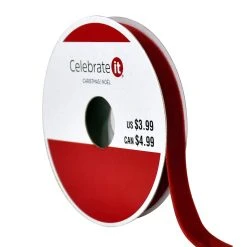 Cheapest 😍 3/8" x 12ft. Velvet Ribbon by Celebrate It® ❄ Christmas 😀