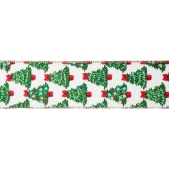 Top 10 ⌛ 2.5" x 20ft. Faux Linen Wired Decorated Tree Ribbon by Celebrate It® 👍 Christmas 🔥 -Celebrate It Sales Shop 10696024 3