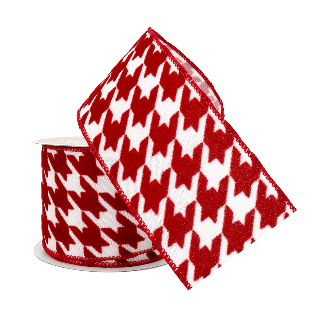 Deals ⌛ 2.5" x 20ft. Taffeta Wired Houndstooth Ribbon by Celebrate It® ✔️ Christmas 🧨 2 Deals ⌛ 2.5" x 20ft. Taffeta Wired Houndstooth Ribbon by Celebrate It® ✔️ Christmas 🧨 - Image 2