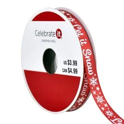 Best reviews of ✔️ 3/8" x 12ft. Let It Snow Ribbon by Celebrate It® 😍 Christmas ✨