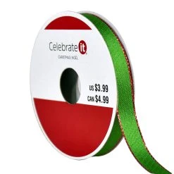 Coupon 👏 3/8" x 12ft. Metallic Edge Ribbon by Celebrate It® ❄ Christmas 💯
