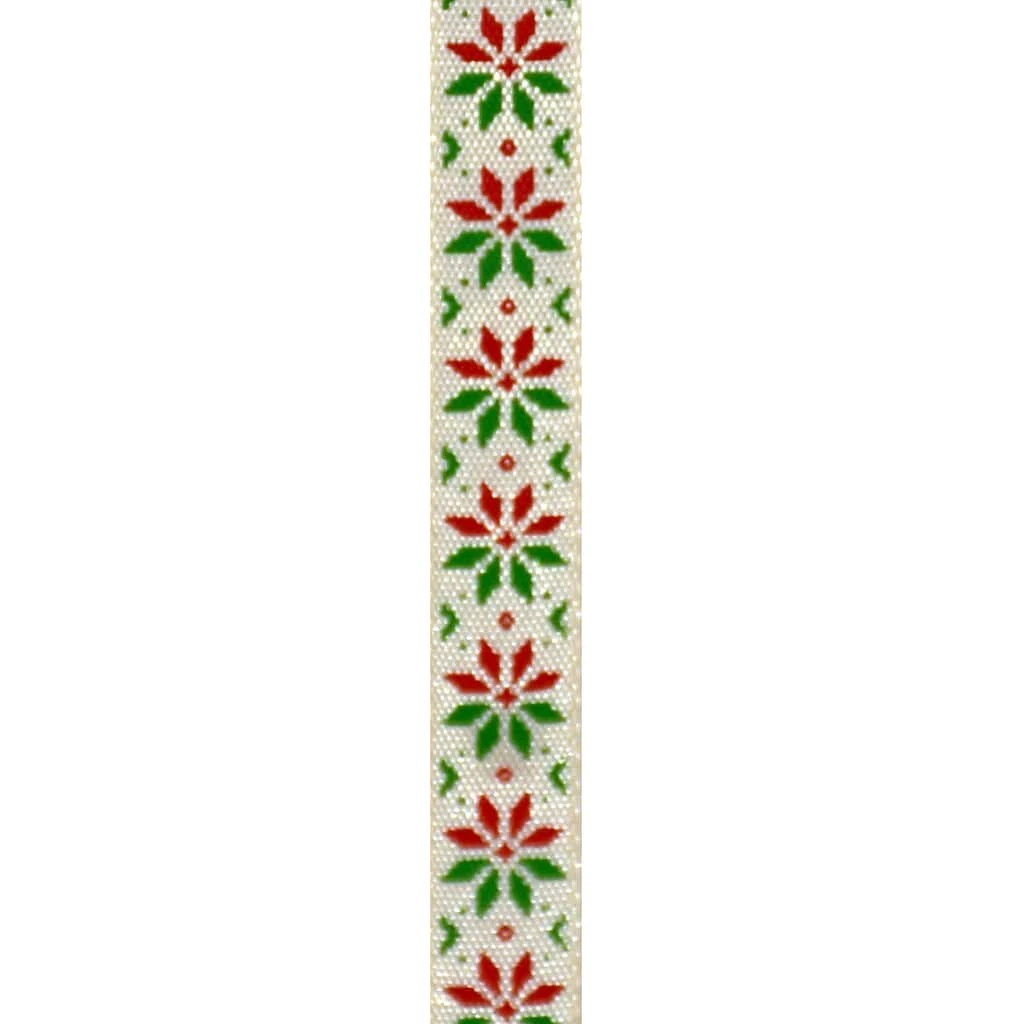 Cheapest ✔️ 3/8" x 12ft. Poinsettia Ribbon by Celebrate It® ❄ Christmas ✨ 3 Cheapest ✔️ 3/8" x 12ft. Poinsettia Ribbon by Celebrate It® ❄ Christmas ✨ - Image 3