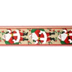 Coupon ⭐ 2.5" x 20ft. Wired Faux Linen Santa with Bag Ribbon by Celebrate It® ✨ Christmas ⌛ -Celebrate It Sales Shop 10696036 3