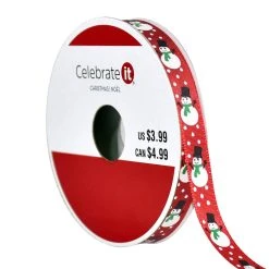 Coupon ⌛ 3/8" x 4yd. Iridescent Snowman Ribbon by Celebrate It® 🤩 Christmas ⌛