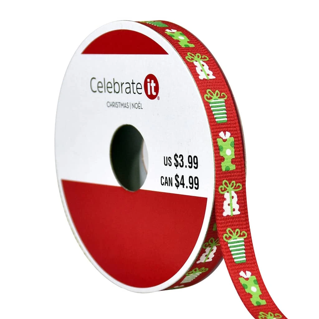 Deals ✨ 3/8" x 4yd. Gift Ribbon by Celebrate It® ⭐ Christmas ⌛ 1 Deals ✨ 3/8" x 4yd. Gift Ribbon by Celebrate It® ⭐ Christmas ⌛