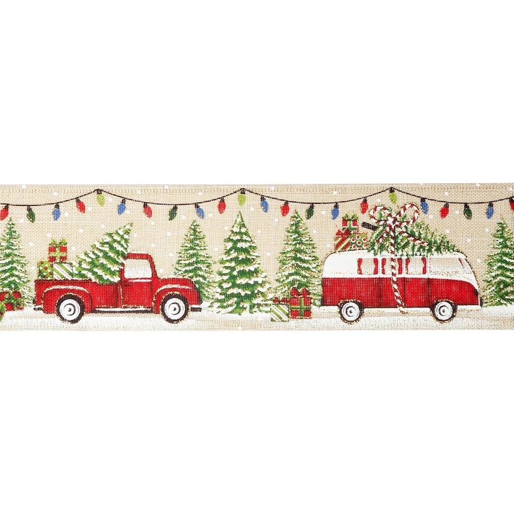 Best Sale β 2.5" x 20ft. Wired Faux Linen Vintage Car Ribbon by Celebrate It® π Christmas βοΈ 3 Best Sale β 2.5" x 20ft. Wired Faux Linen Vintage Car Ribbon by Celebrate It® π Christmas βοΈ - Image 3