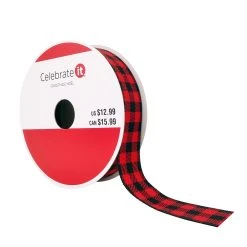 Best reviews of 🎁 7/8" x 24ft. Wired Check Ribbon by Celebrate It® Christmas 😉