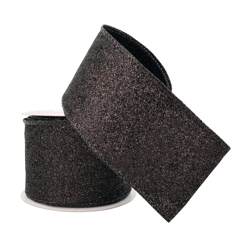 Outlet β¨ 2.5" x 20ft. Glitter Taffeta Wired Ribbon by Celebrate It® Christmas π 2 Outlet β¨ 2.5" x 20ft. Glitter Taffeta Wired Ribbon by Celebrate It® Christmas π - Image 2